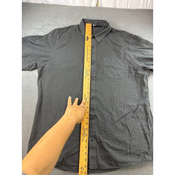 Travis Mathew Shirt Mens XL Black W White Dots Button Up Camp Cotton Casual - Picture 3 of 6